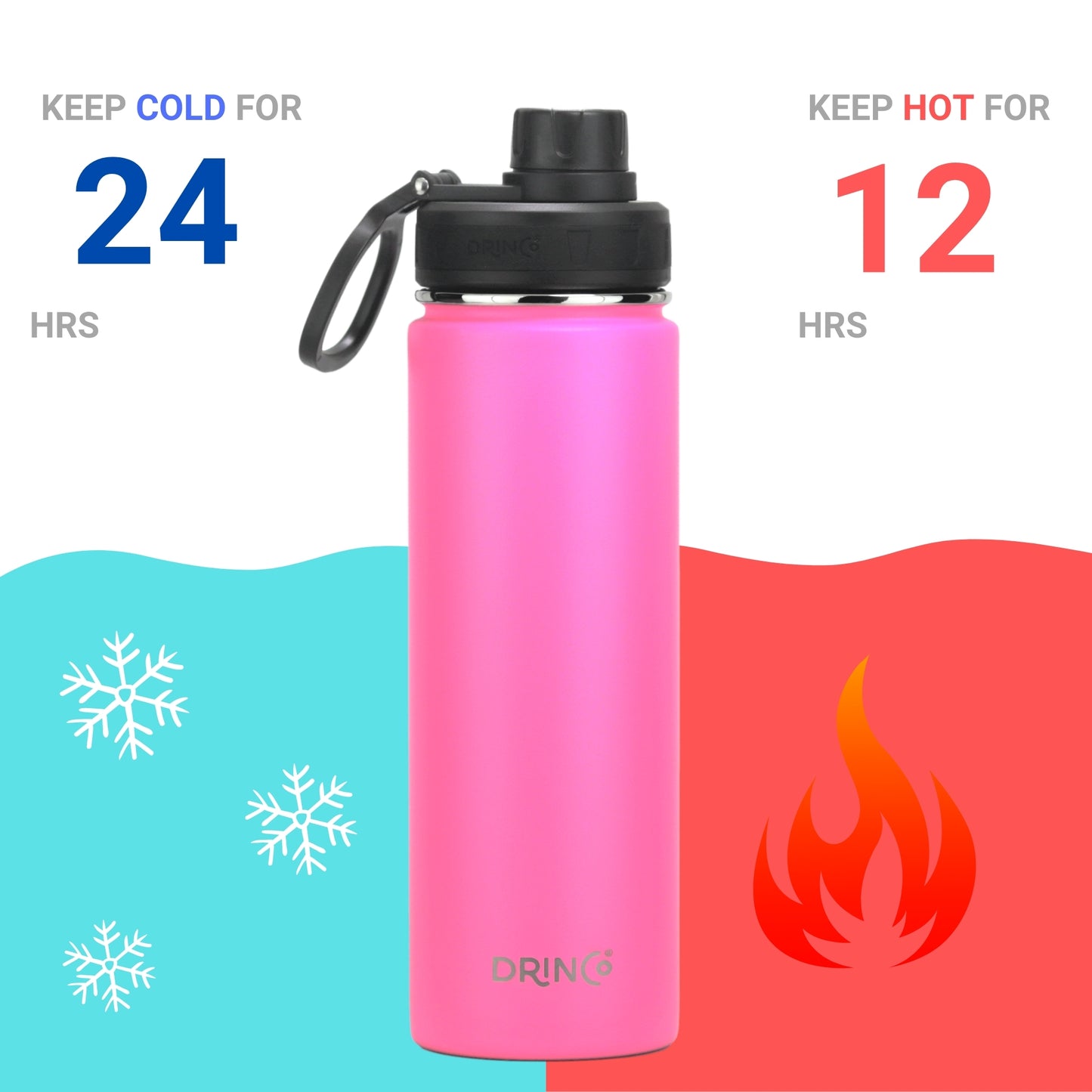 DRINCO® 22oz Stainless Steel Sport Water Bottle