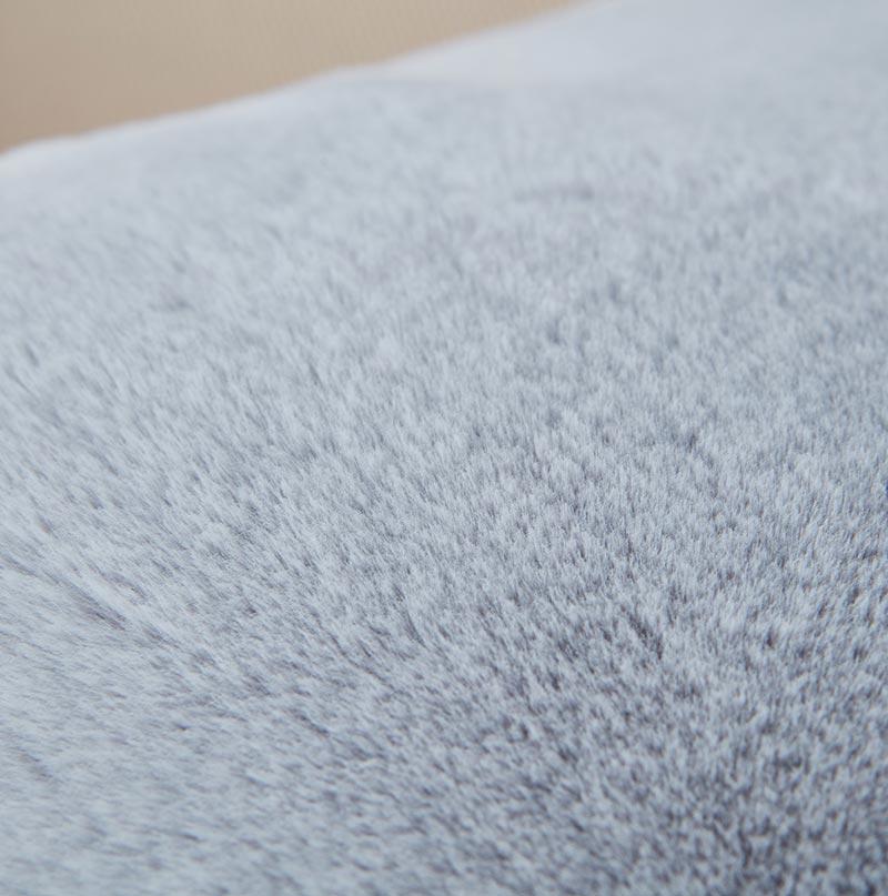 Luxury Gray Faux Fur Pillow