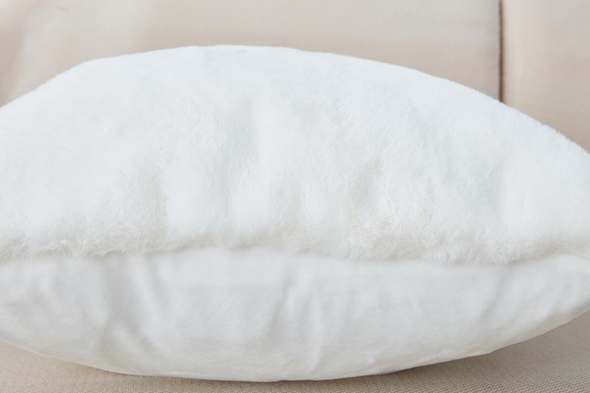 Luxury White Faux Fur Pillow