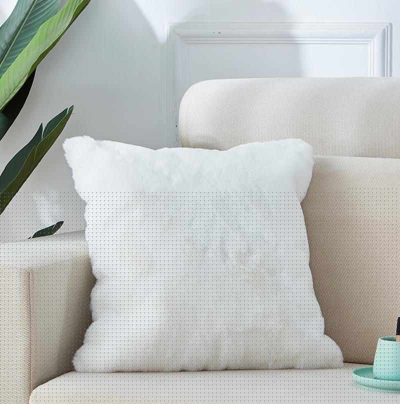  Luxury White Faux Fur Pillow