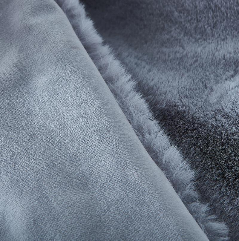 Luxury Grey Faux Fur Throw Blanket