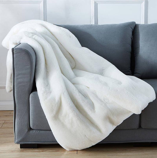 Luxury White Throw Blanket